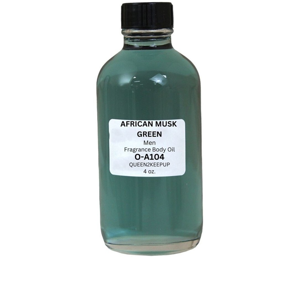African Musk Green (Men) Body Oil 4 oz Fragrance All Natural Scent